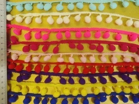 Pom Pom Fringe Trimming 9 Colours Fabric Land